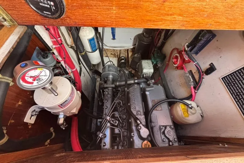 Slide: The Image of Engine compartment of a 1989 Caliber 38 sailboat. - 20