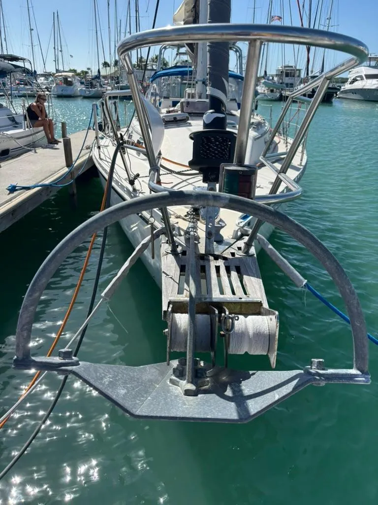 Slide: The Image of 1989 Caliber 38 sailboat docked in marina. - 3