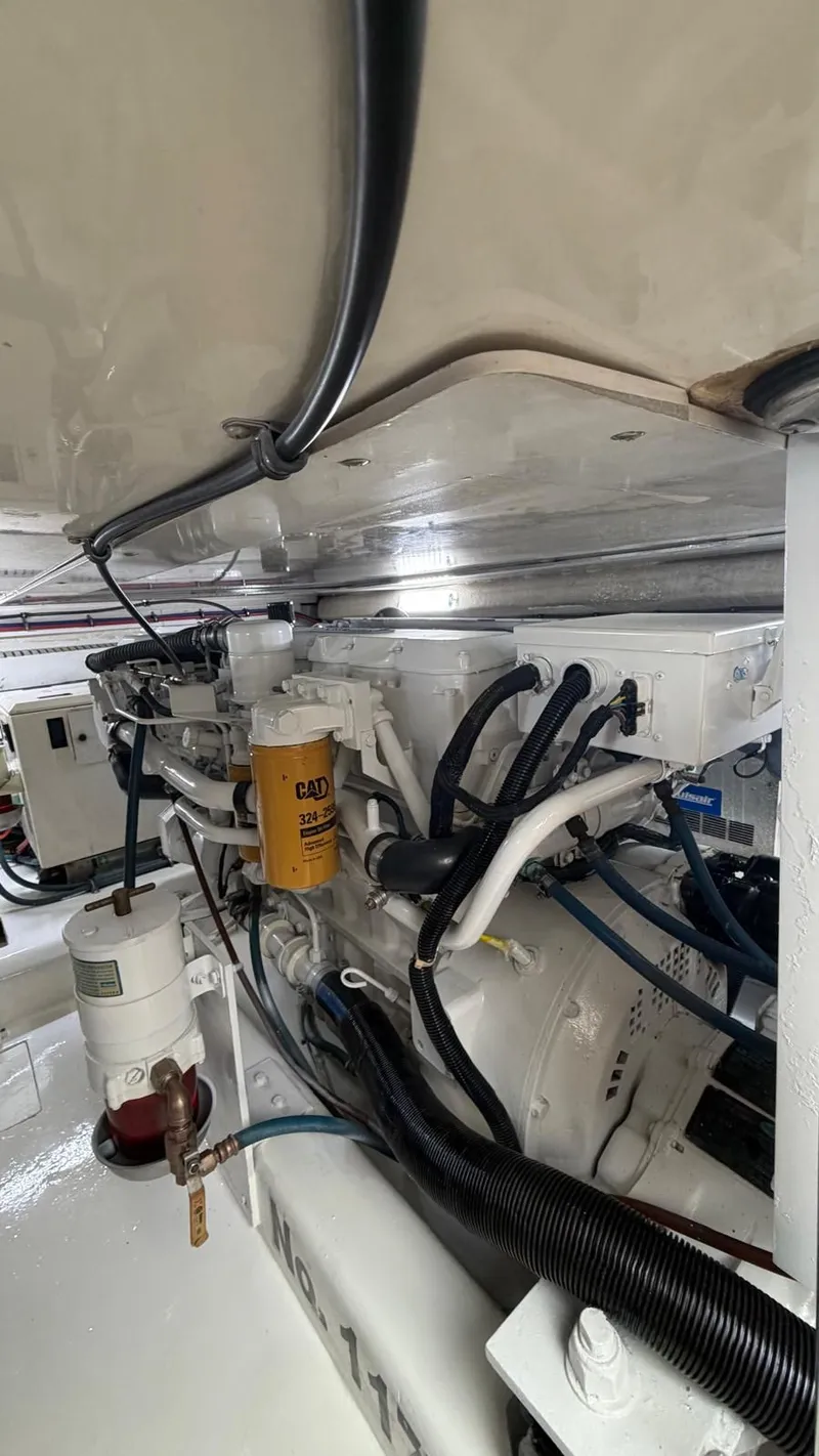 Slide: The Image of Engine room of 2006 Egg Harbor 37 Convertible with CAT filter. - 30
