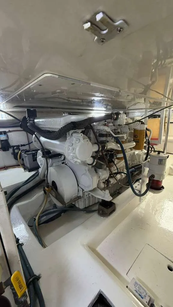 Slide: The Image of Engine room of 2006 Egg Harbor 37 Convertible yacht. - 33