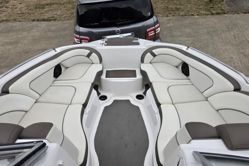 Slide: The Image of 2014 Yamaha Boats 242 Limited interior with plush seating and modern design. - 12