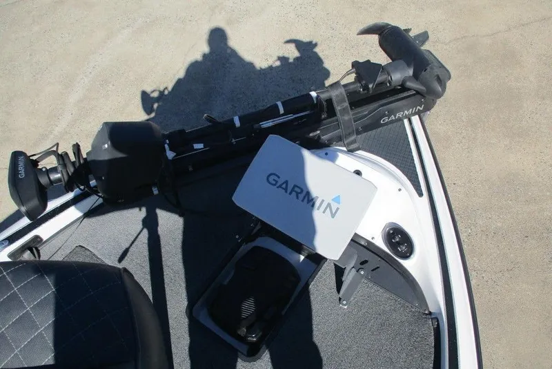 Slide: The Image of 2016 Triton 179 TrX boat with Garmin equipment on deck. - 6