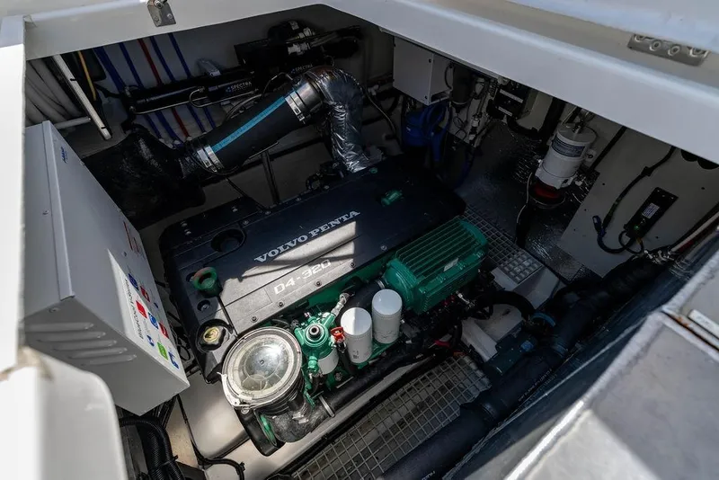 Slide: The Image of Engine room of 2024 Aquila 44 Yacht featuring Volvo Penta D4-320 engine. - 107