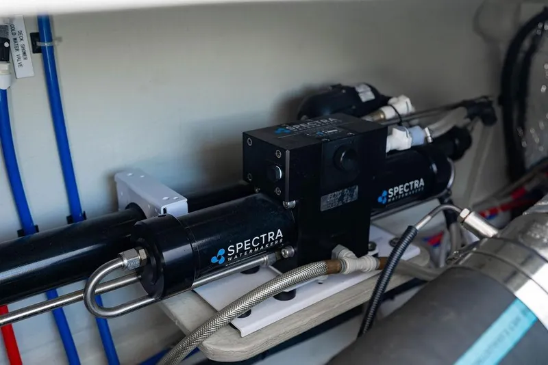 Slide: The Image of Spectra watermaker system inside 2024 Aquila 44 Yacht, showcasing advanced marine technology. - 108
