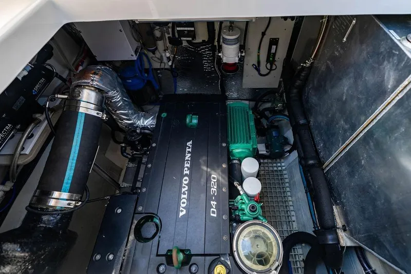 Slide: The Image of Engine room of 2024 Aquila 44 Yacht featuring Volvo Penta D4-320 engine. - 109