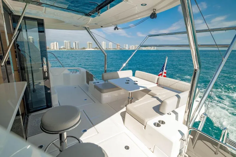 Slide: The Image of Luxurious 2024 Aquila 44 Yacht with spacious deck and ocean view. - 31