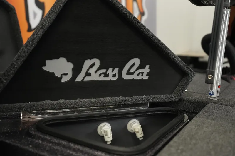 Slide: The Image of 2026 Bass Cat Puma STS logo on boat interior detail. - 27
