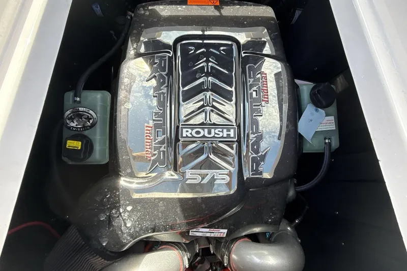 Slide: The Image of 2022 Moomba Makai engine featuring Roush Raptor 575 with Indmar technology. - 20
