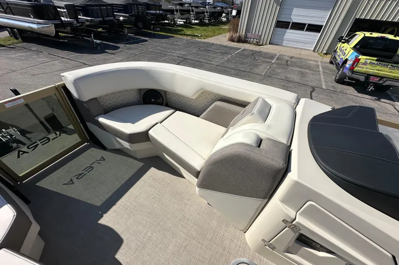 Slide: The Image of Luxurious seating area on 2026 Alera M23Q boat, showcasing modern design and comfort. - 20