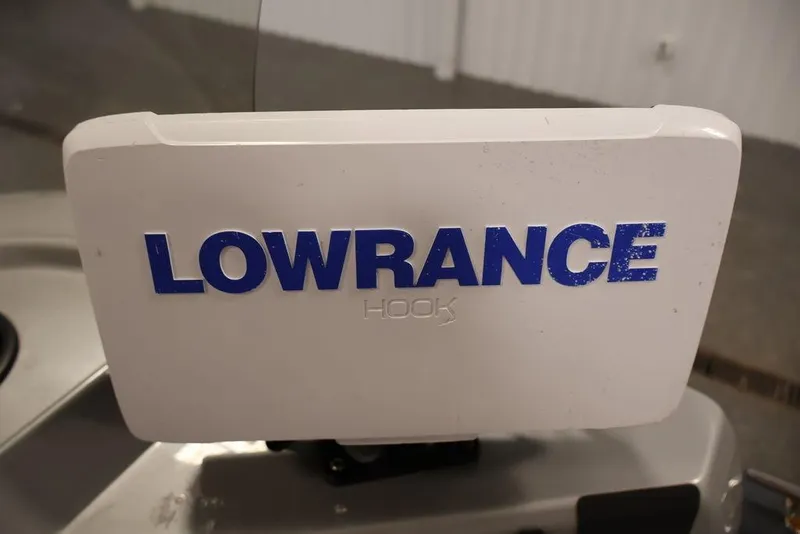Slide: The Image of Lowrance Hook device on 2019 Tracker Pro Guide V-16 SC boat. - 23