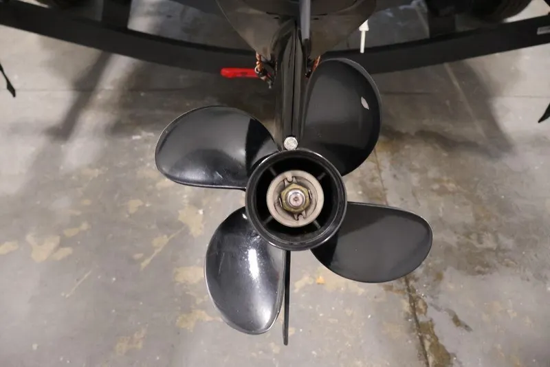 Slide: The Image of 2019 Tracker Pro Guide V-16 SC boat propeller on concrete floor. - 33
