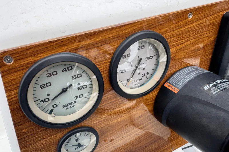 Slide: The Image of Dashboard of 2019 AB Inflatables Nautilus 15 DLX with RPM and speed gauges. - 8