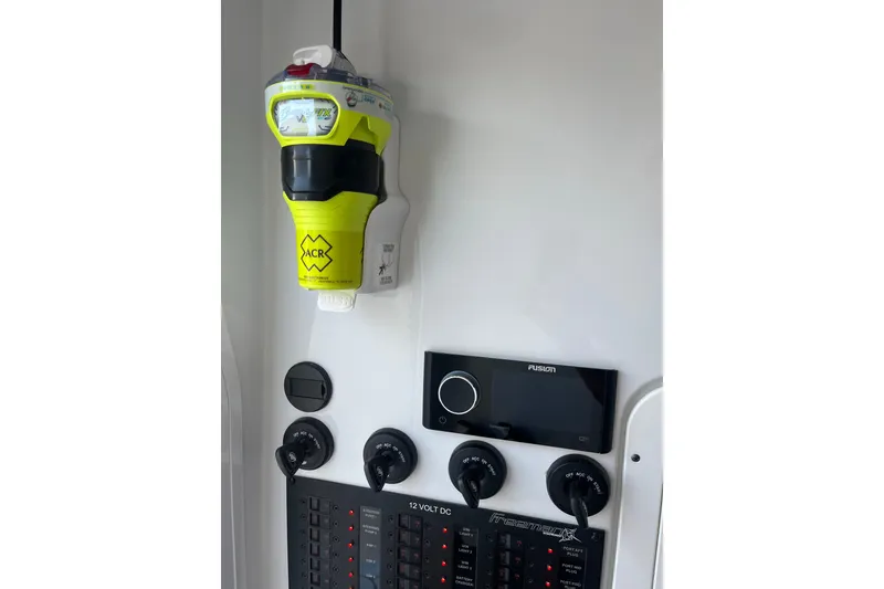 Slide: The Image of Control panel of a 2022 Freeman 37VH boat with ACR safety device. - 17