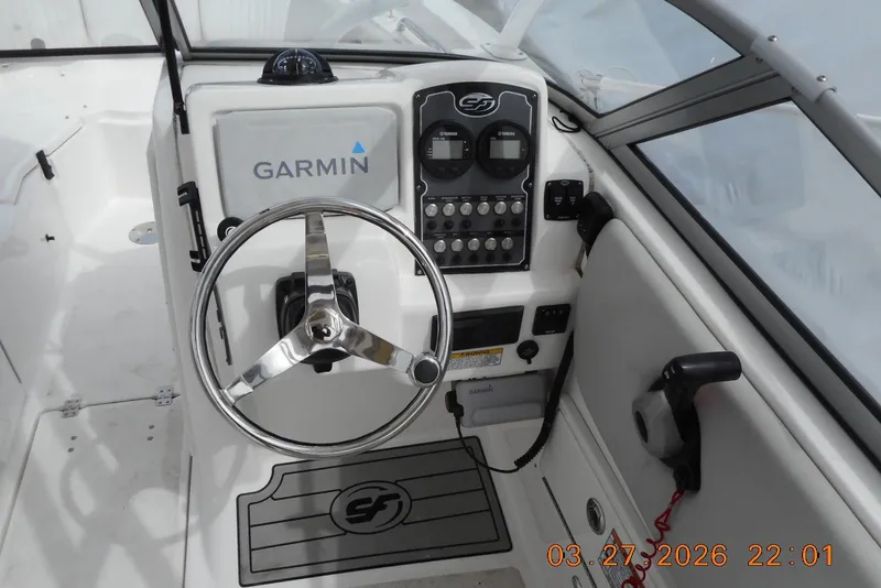 Slide: The Image of 2021 Sea Fox 226 Traveler boat dashboard with Garmin navigation system. - 6