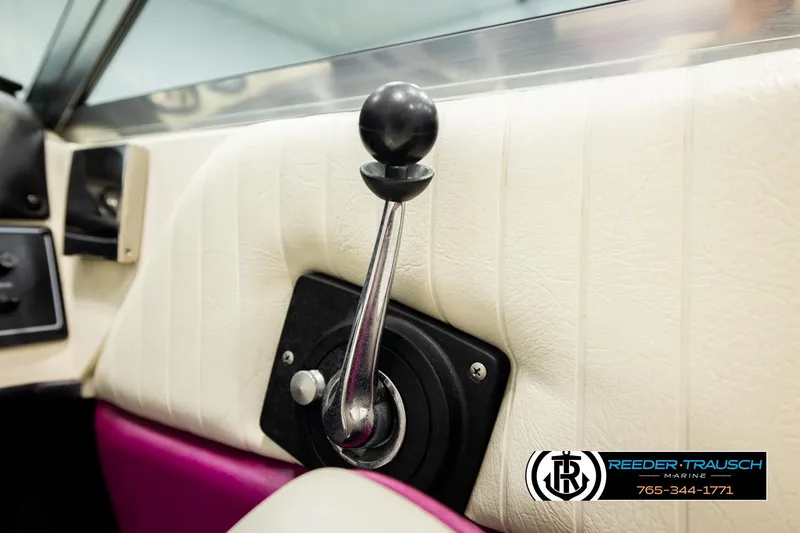 Slide: The Image of Interior view of a 1993 American Skier Eagle boat with gear shift lever. - 35