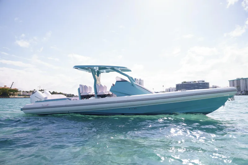 The Image of 2025 Novielli Veloche boat on clear blue water, sunny day, modern design. - 1