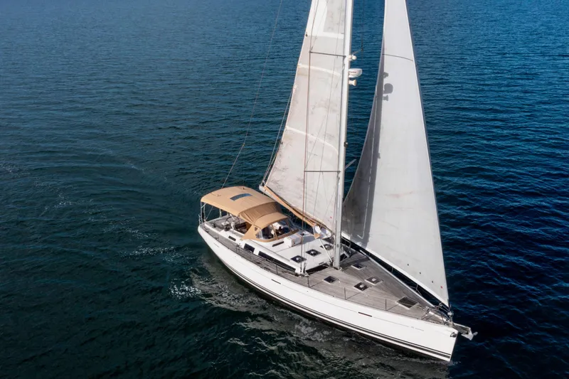 Slide: The Image of Sailing yacht Dufour 525 Grand Large 2011 cruising on open sea. - 3