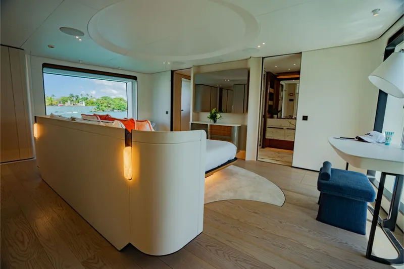 Slide: The Image of Luxurious interior of an Azimut Grande 36M yacht with modern design and large windows. - 38