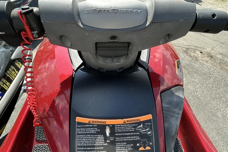Slide: The Image of 2011 Yamaha WaveRunner FZS, red, with warning labels and safety features visible. - 7