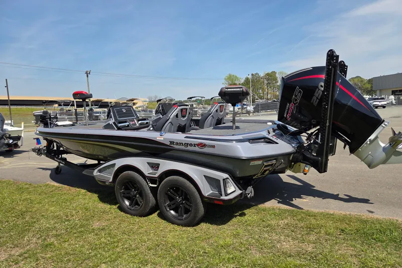 Slide: The Image of 2023 Ranger Z520R 55th Anniversary Limited Edition boat on display outdoors. - 5