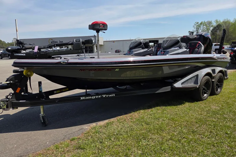 Slide: The Image of 2023 Ranger Z520R 55th Anniversary Limited Edition boat on trailer, parked outdoors. - 7