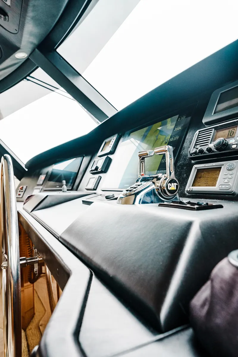Slide: The Image of Control panel of a 2008 Viking 68 Skybridge yacht. - 44