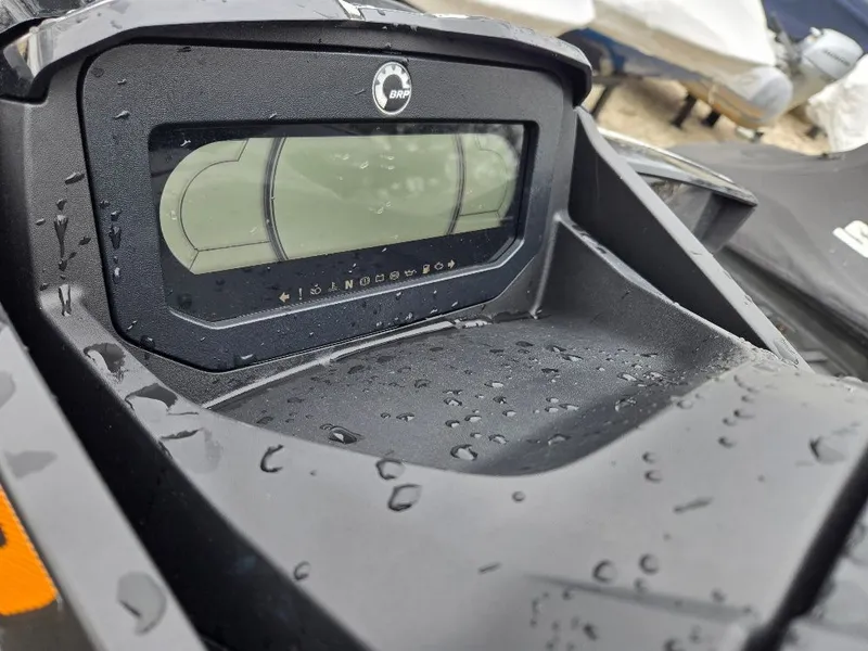 Slide: The Image of 2022 Sea-Doo BRP GTX 300 dashboard with water droplets. - 3