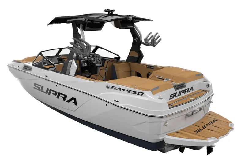 Slide: The Image of Manufacturer Provided Image: 2025 Supra SA boat with sleek design, spacious interior, and advanced features. - 8