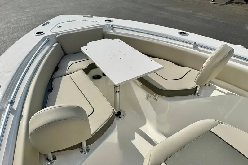 Slide: The Image of Interior of 2026 Key West 219 FS boat with seating and table. - 12