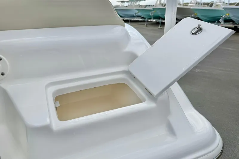 Slide: The Image of Open storage compartment on 2026 Key West 219 FS boat, showcasing interior space. - 38