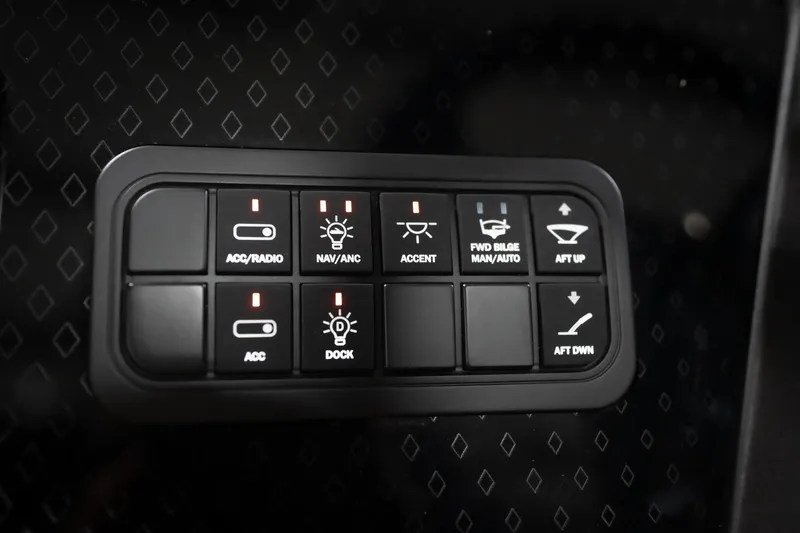 Slide: The Image of Control panel of 2026 Bennington 22 MSB boat with various function buttons. - 41