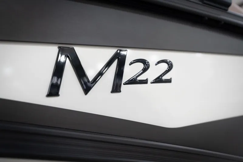 Slide: The Image of Close-up of 2026 Bennington 22 MSB boat model emblem. - 56