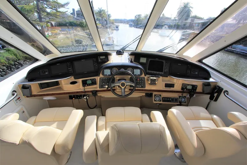 Slide: The Image of Interior view of 2001 Carver 506 Motor Yacht helm. - 41