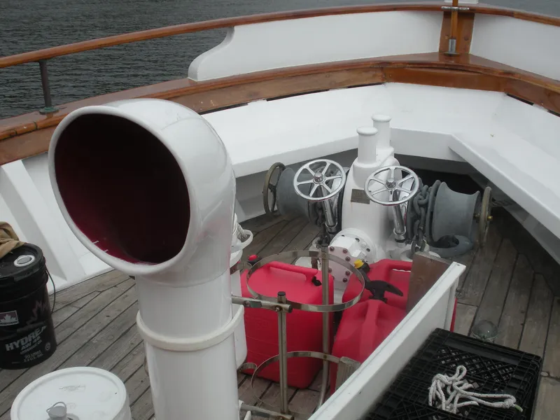 Slide: The Image of 1929 HOFFAR-BEECHING Fantail Yacht deck with steering wheels. - 27