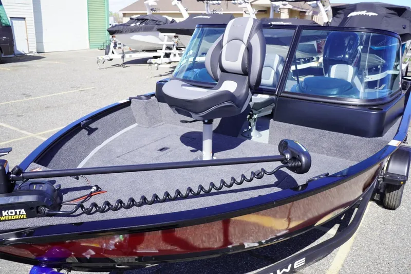 Slide: The Image of 2026 Lowe Fishing Machine 1675 WT boat with seating and trolling motor. - 13