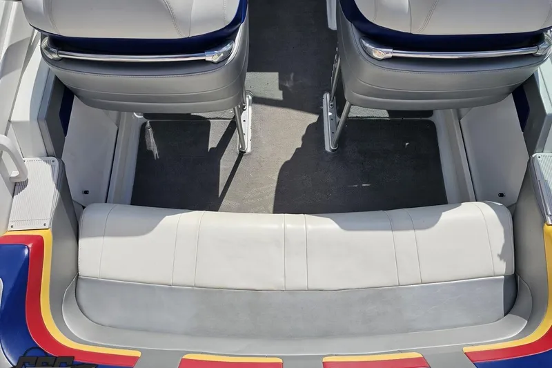 Slide: The Image of Interior seating of a 2008 Formula 271 FASTech boat, featuring sleek design and vibrant colors. - 38