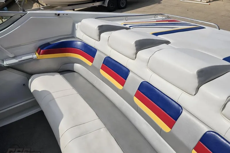 Slide: The Image of 2008 Formula 271 FASTech boat interior with colorful upholstery design. - 40