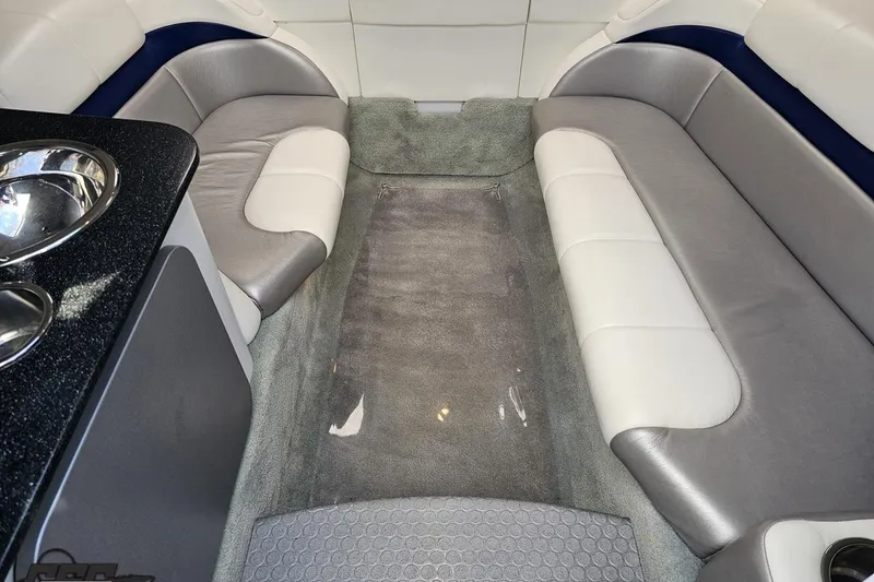 Slide: The Image of Interior of 2008 Formula 271 FASTech boat with gray and white seating. - 63