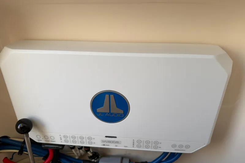 Slide: The Image of JL Audio amplifier installed on 2024 Grady-White Fisherman 236 boat. - 30