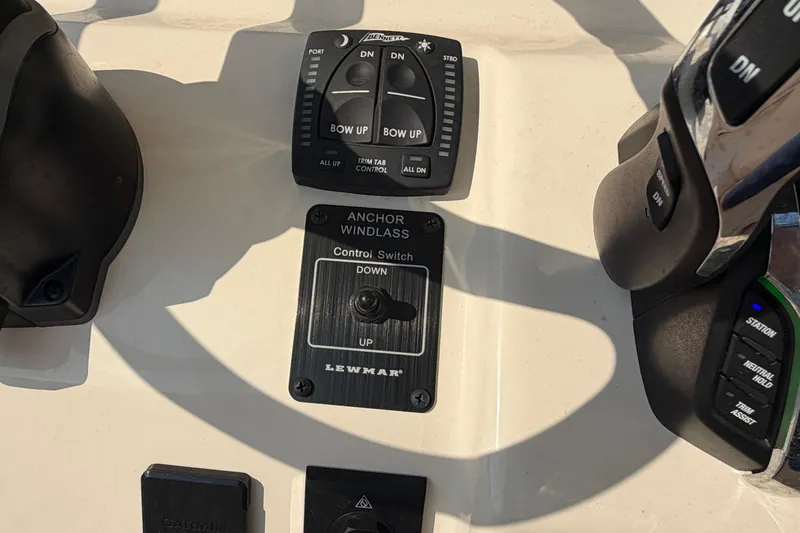 Slide: The Image of Control panel of 2024 Grady-White Fisherman 236 boat with anchor windlass switch. - 46