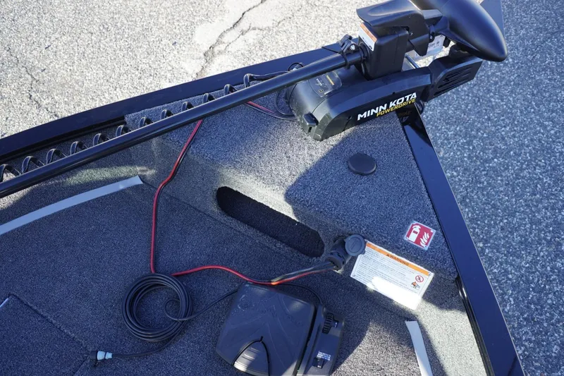 Slide: The Image of 2026 Lowe Fishing Machine 1625WT with Minn Kota PowerDrive trolling motor on deck. - 28