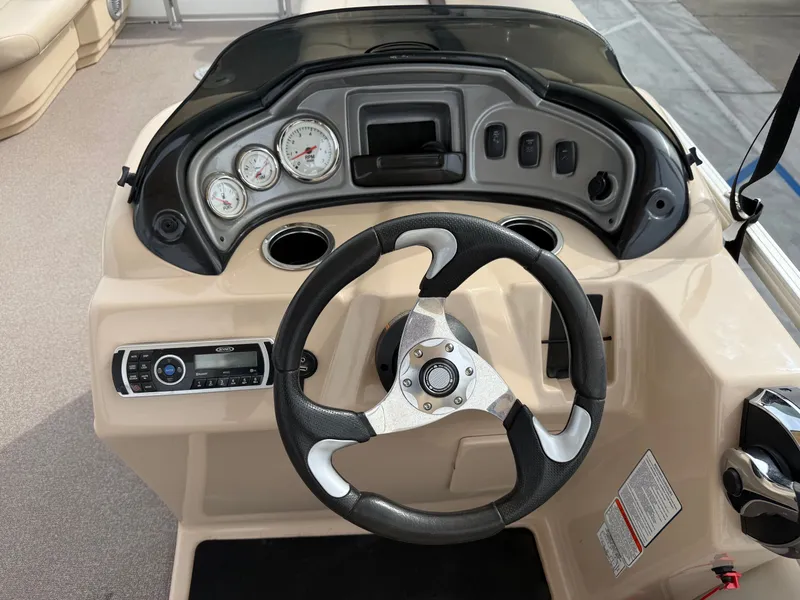 Slide: The Image of Sun Tracker Party Barge 22 DLX w/ 115HP Mercury! 2017 - 18