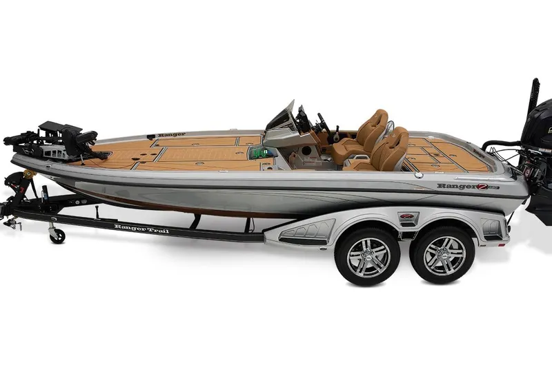 Slide: The Image of Manufacturer Provided Image: 2026 Ranger Z520R Ultra fishing boat on trailer, side view. - 3