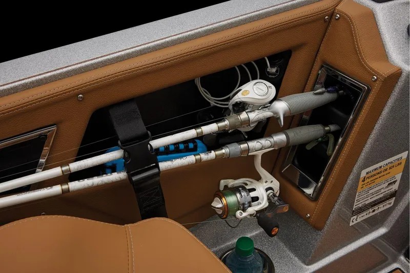Slide: The Image of Manufacturer Provided Image: Interior of 2026 Ranger Z520R Ultra boat with fishing rod storage. - 45