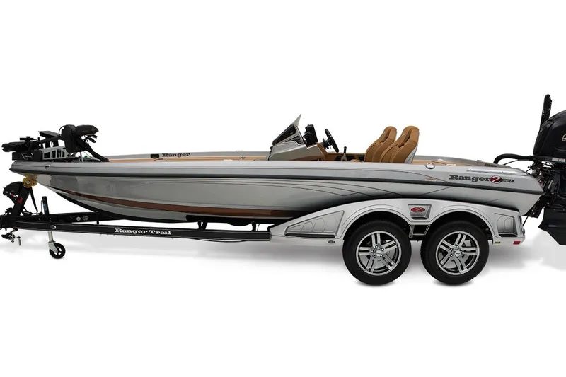 Slide: The Image of Manufacturer Provided Image: 2026 Ranger Z520R Ultra boat on trailer, sleek design, dual seats, modern features. - 5