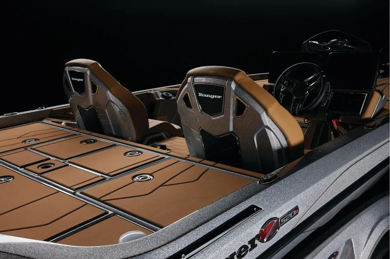 Slide: The Image of Manufacturer Provided Image: 2026 Ranger Z520R Ultra boat interior with sleek seats and advanced dashboard. - 52