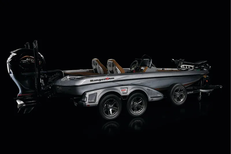 Slide: The Image of Manufacturer Provided Image: 2026 Ranger Z520R Ultra boat, sleek design, dual seats, powerful engine, on trailer. - 65
