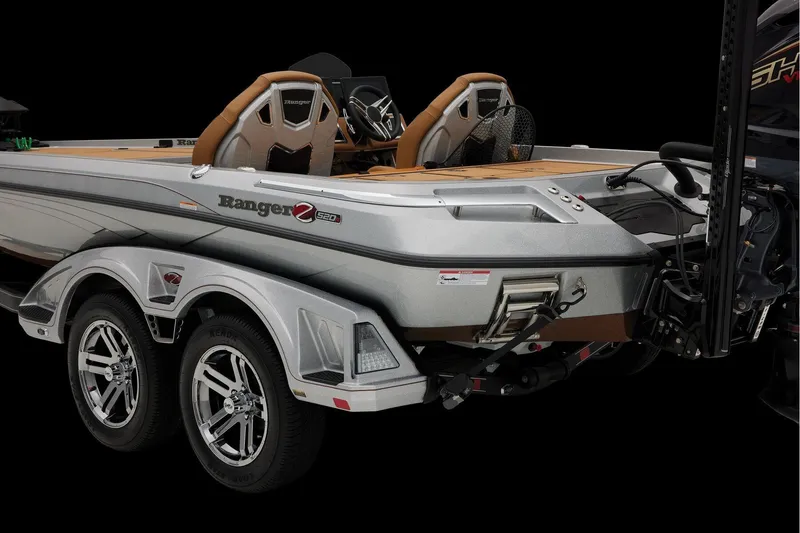 Slide: The Image of Manufacturer Provided Image: 2026 Ranger Z520R Ultra boat with sleek design and dual axle trailer. - 66