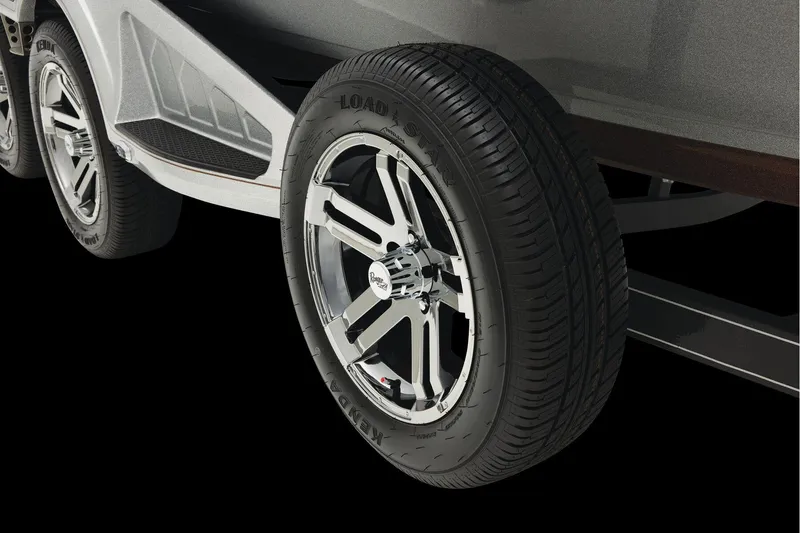 Slide: The Image of Manufacturer Provided Image: 2026 Ranger Z520R Ultra trailer wheel with chrome rim and Load Star tire. - 74