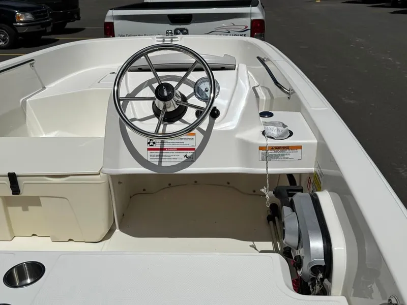 Slide: The Image of Interior view of 2026 Boston Whaler 160 Super Sport boat. - 11